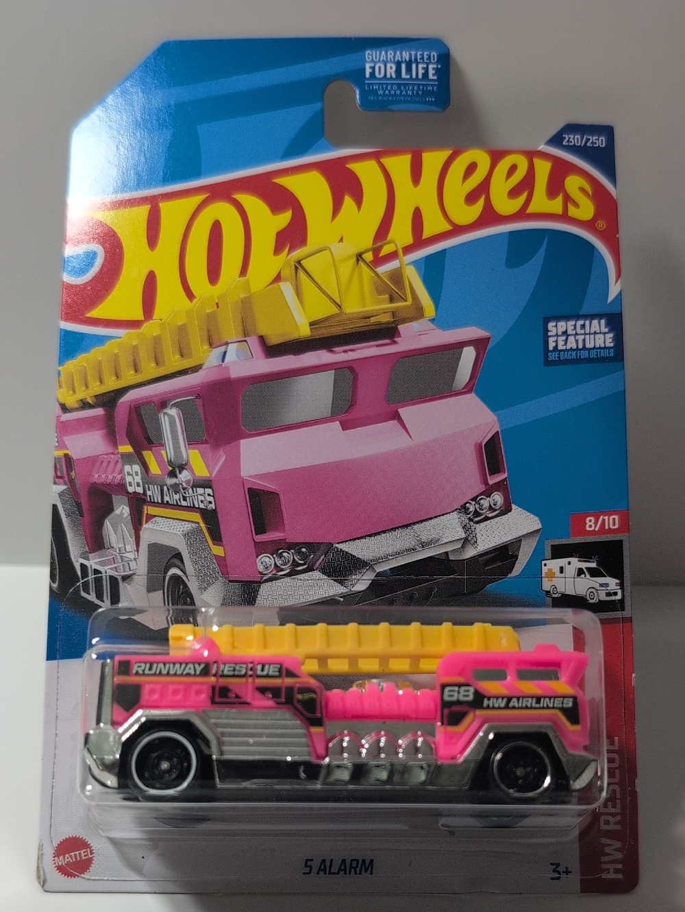 Hot Wheels 5 Alarm HW Rescue Pink Yellow Fire Truck Mattel NEW Ships In Box